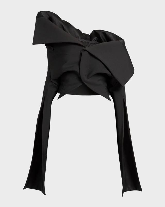 Cropped Asymmetric Blazer Jacket